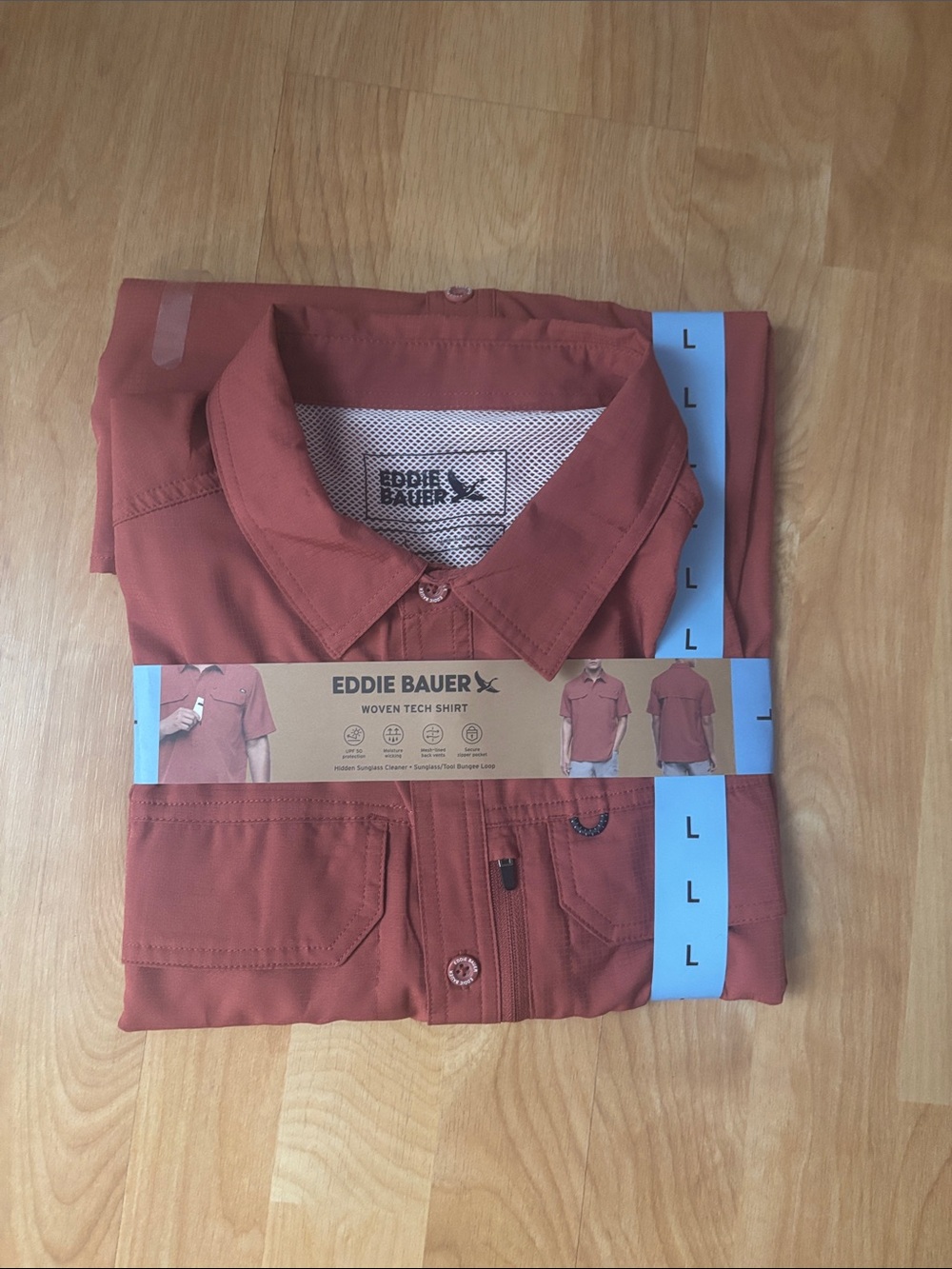 Eddie Bauer Men's Woven Tech Polo - Rust